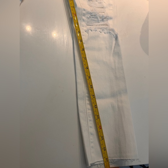 NWT L'AGENCE MARGOT HIGH RISE SKINNY IN BLANC DESTRUCT Size 25 - Picture 7 of 11